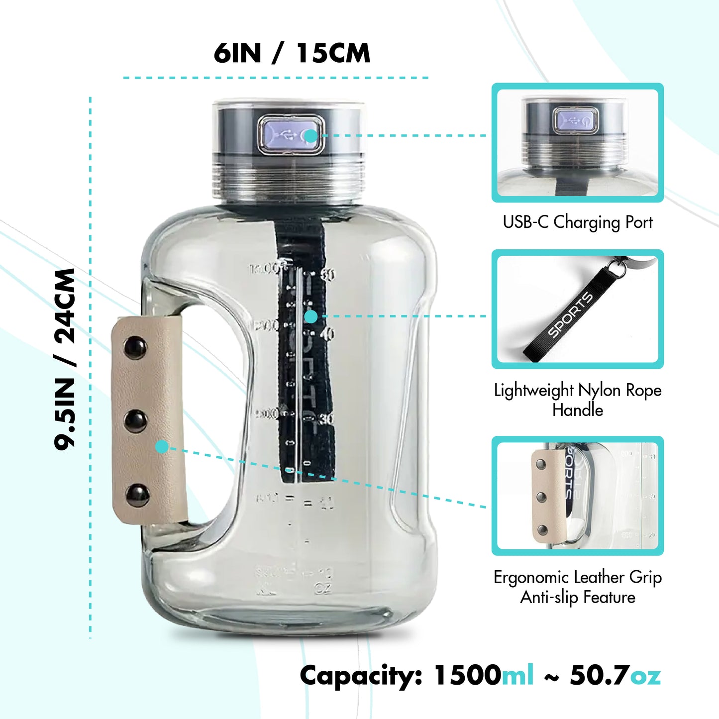 FLASH SALE - GotHydroWater™  Hydrogen Water Jug - 1500 ML