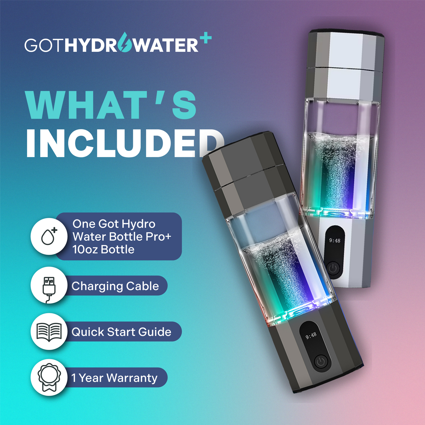 GotHydroWater - Hydrogen Water Bottle - PRO