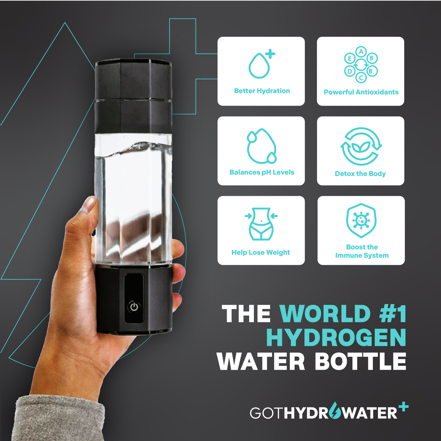 GotHydroWater - Hydrogen Water Bottle - PRO